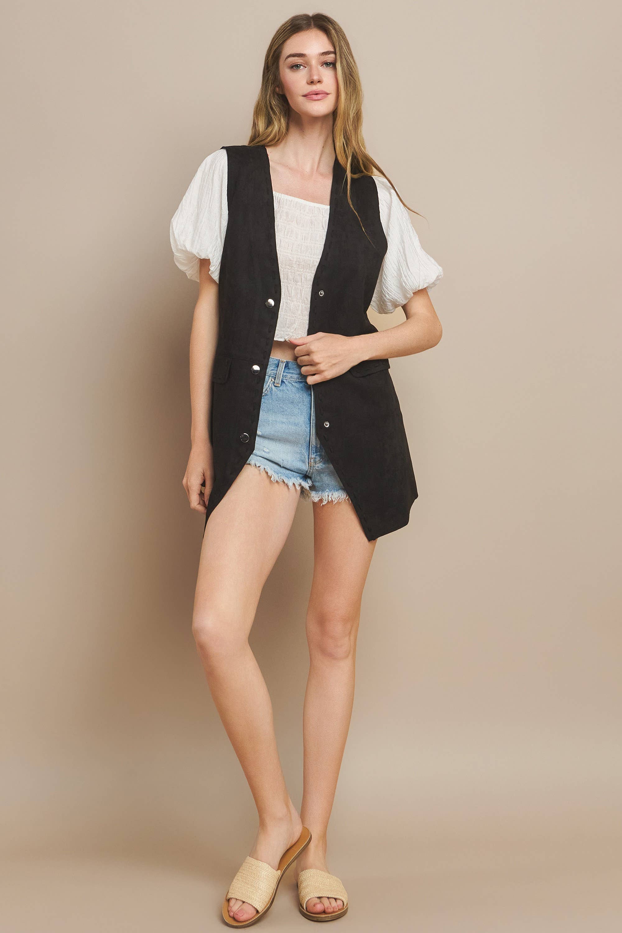 WISTERIA LANE – Colete - Mulher por atacado – COLETE MIDI CAMURÇA - BRONZEADO CLARO 6432JIA 6