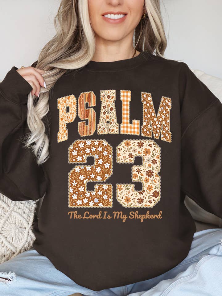 Floral Psalm 23 Heavy-weight Crew Sweatshirt for wholesale by Wholesale Accessory Market