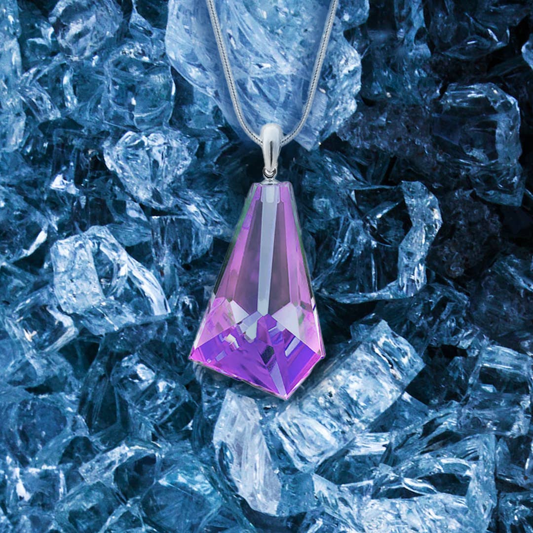 LeightWorks - Wholesale Pendant/Charm Necklace - Small Glacier Polished Pendant Sterling Silver Crystal4