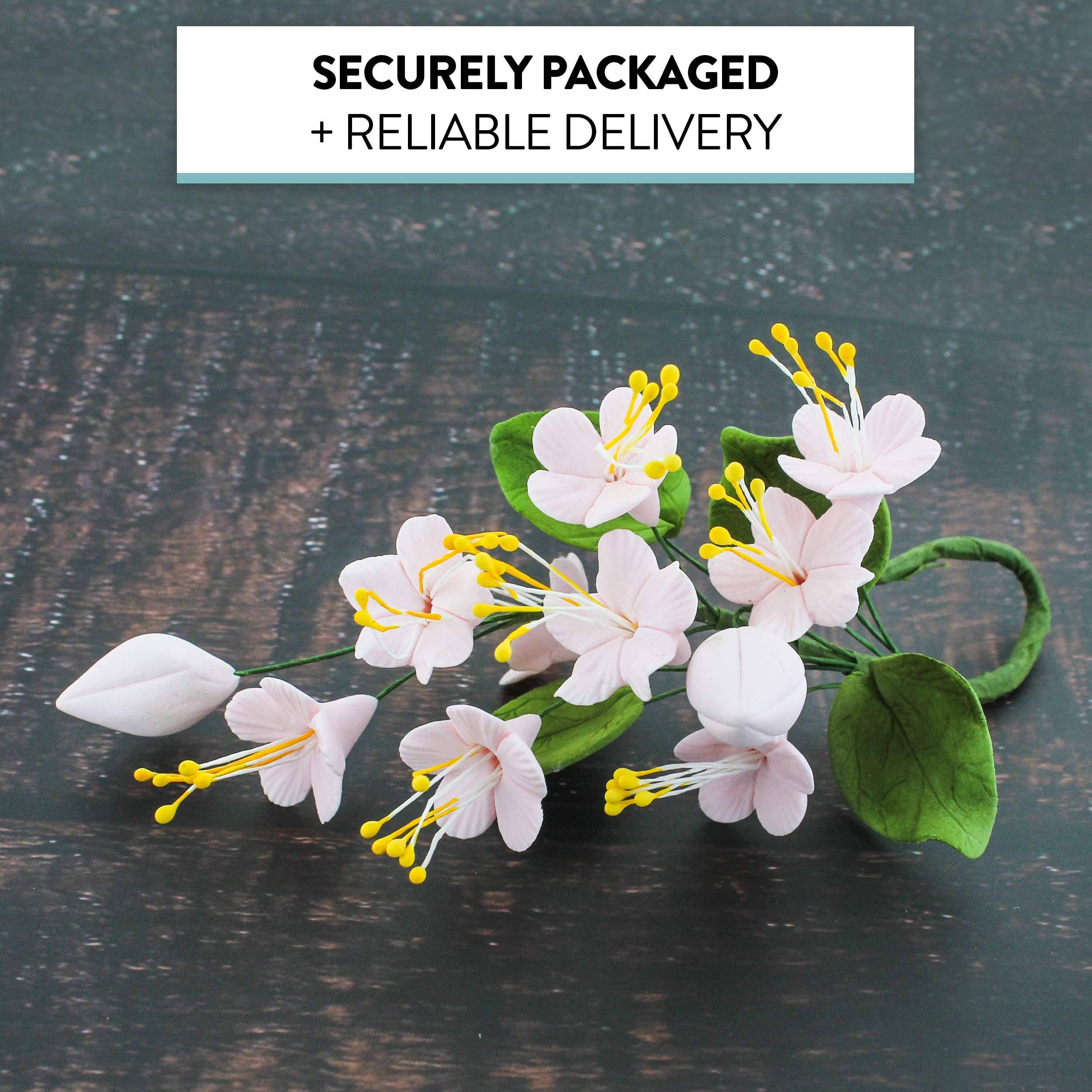 Global Sugar Art - Wholesale Cake/Cupcake Topper - Cherry Blossom Sugar Cake Flower Spray, by Global Sugar Art, Pink, 1 Count7