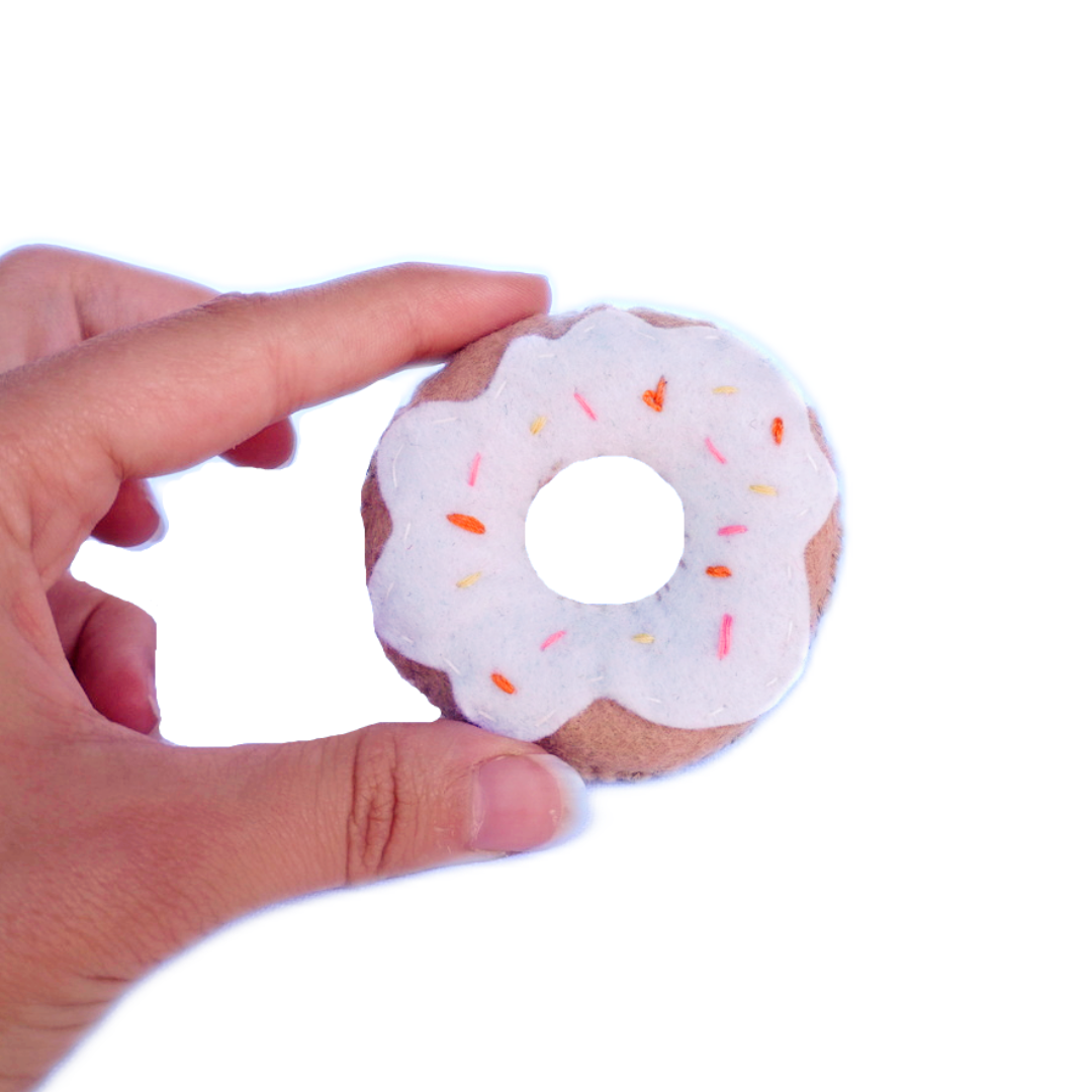 Steph & Joe Art Co. – wholesale Leksak - Katt – Lekvän i filt för katt - Vaniljmunk2