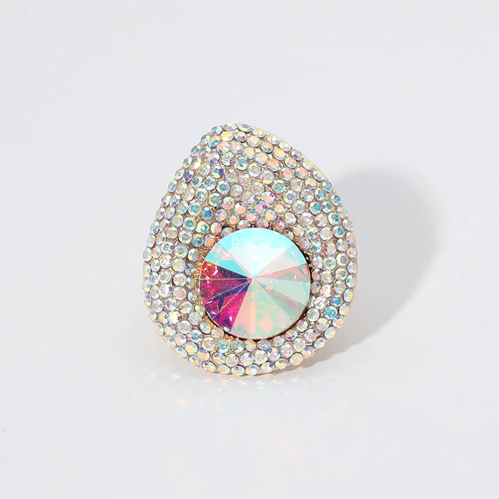 Sensibling Corp. - Wholesale Cocktail/Statement Ring - Pearl Stone Paved Stretch Ring
6