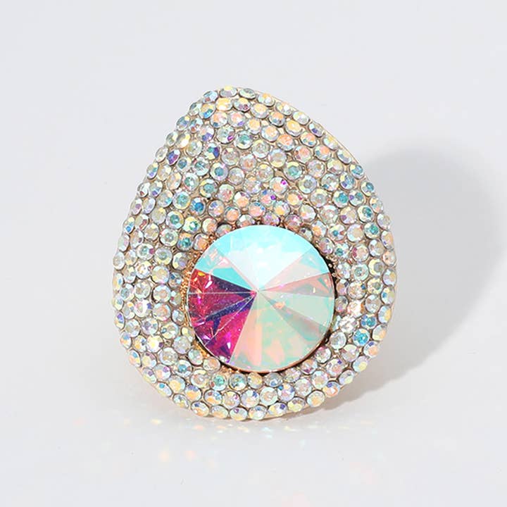 Sensibling Corp. - Wholesale Cocktail/Statement Ring - Pearl Stone Paved Stretch Ring
0
