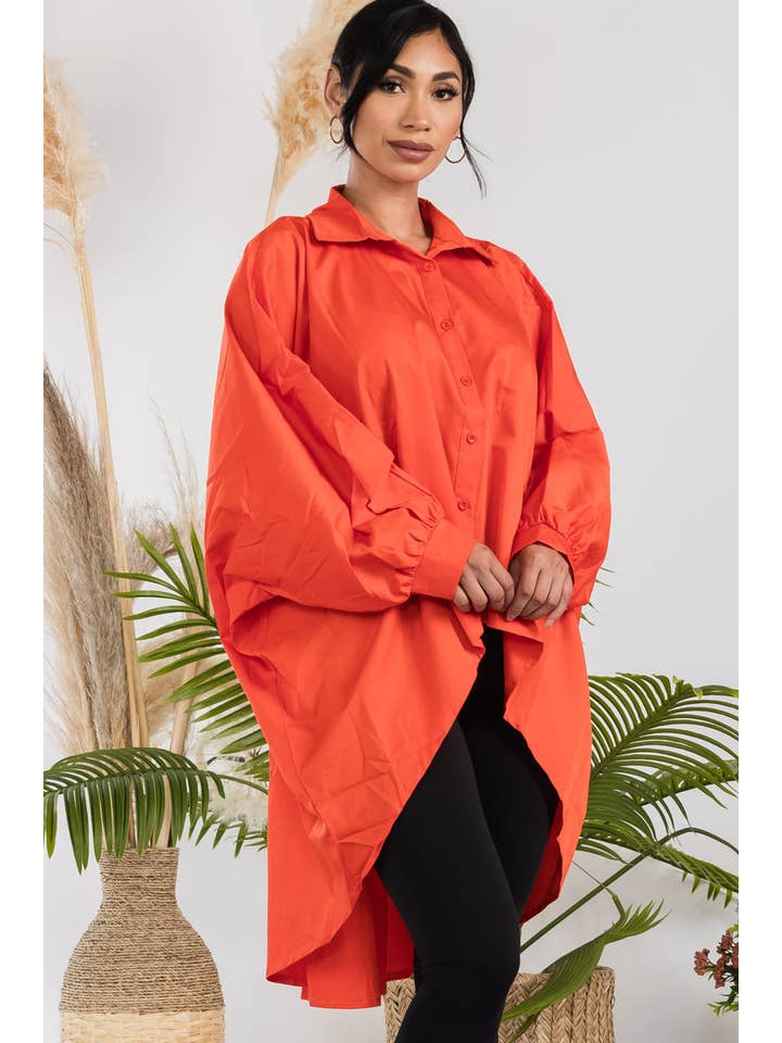 H&H Fashion Inc. - Wholesale Button Down Shirt - Women's - T304X - Hi-Lo Long Sleeve Shirt18