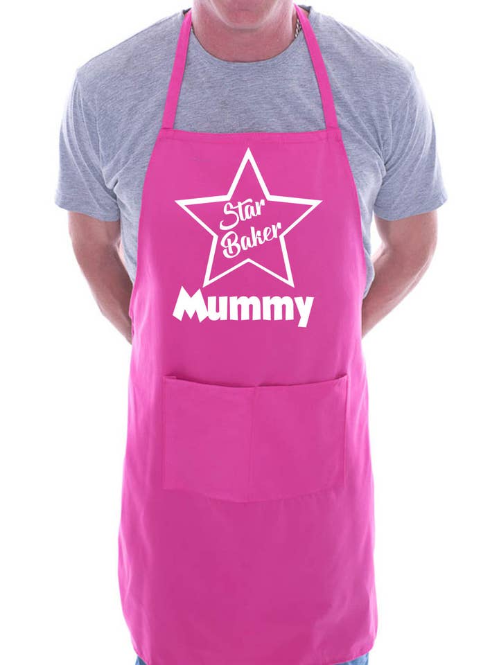 Mummy Is Star Baker Funny Birthday Gift Chef BBQ Apron for wholesale by Print4U