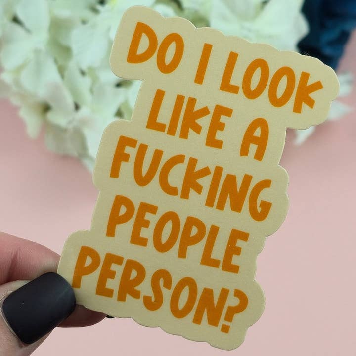 The Grumpy Tortoise - Wholesale Sticker - Waterproof Sticker - Do I look a people person? Single Sticker - Sarcastic Sticker - Funny Sticker - Sassy