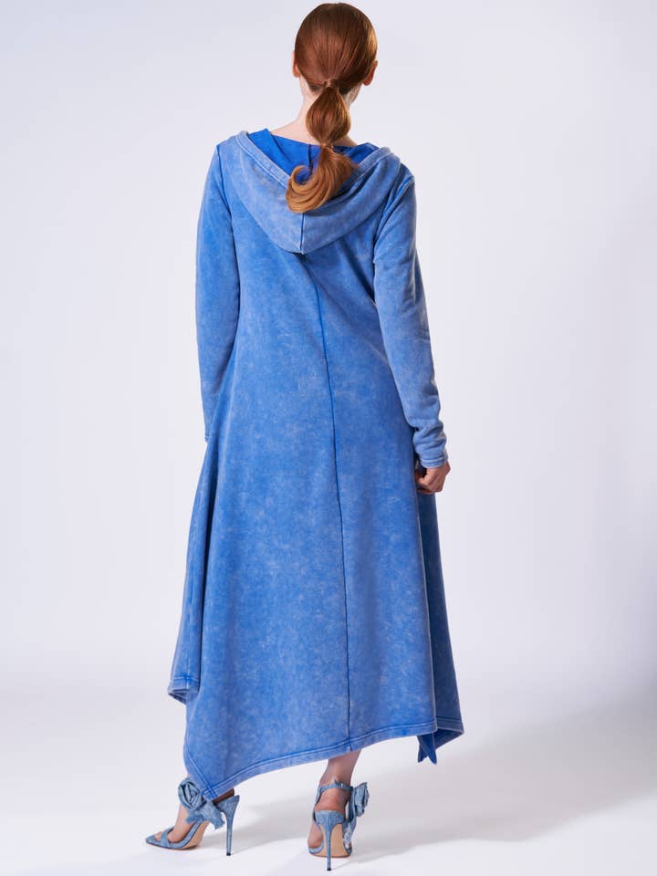 The Fifth Week – wholesale Dress – Women's – Asymmetrical Blue Hoodie Dress