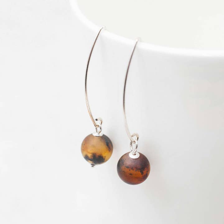 Marcin Waryszak - Wholesale Hoop Earrings - Green Amber Earrings Natural Baltic Amber Earrings Amber9