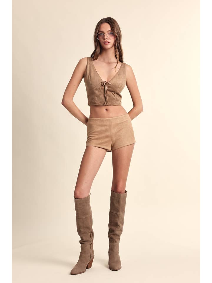 Sky to Moon - Wholesale Shorts - Women's - SUEDE SOLID COLOR SLIM FIT-IN STRETCH MICRO SHORTS14