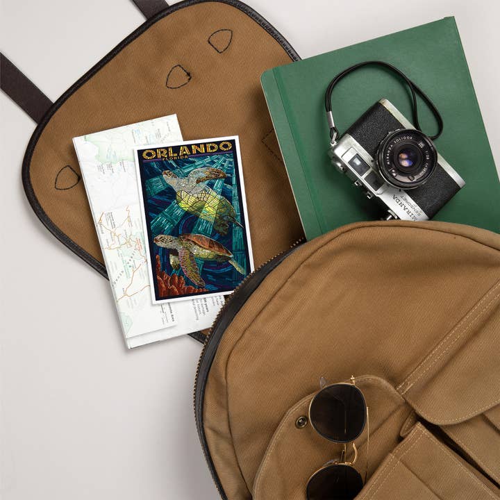 Lantern Press - Wholesale Postcard - PREMIUM POSTCARDS Orlando, Florida, Sea Turtle, Mosaic5