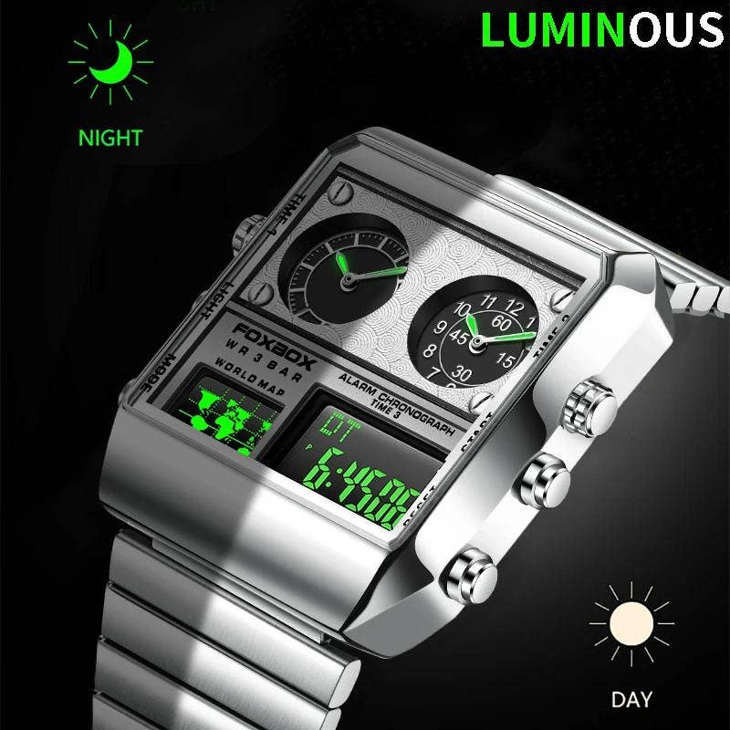 WoodWristCo – wholesale Wrist watch – Men's – Men Casual Sports Chronograph Alarm Quartz Wrist Watch6