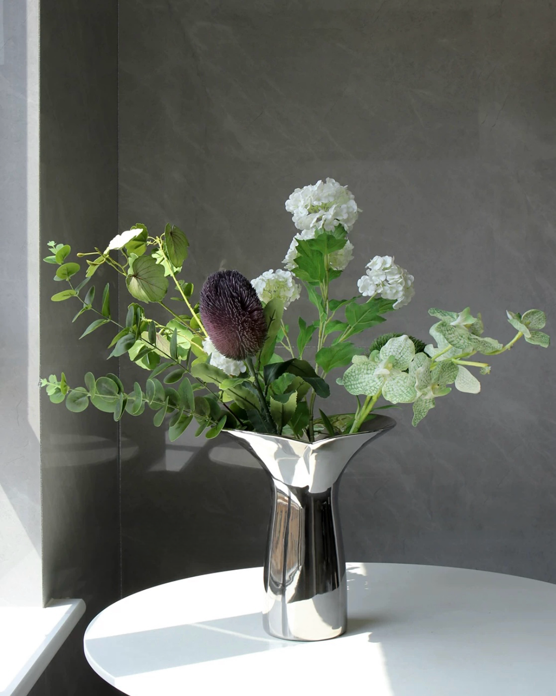 INSPECIAL HOME - Wholesale Vase - Handmade Modern Silver Bloom Vase, Ceramic Centrepiece8