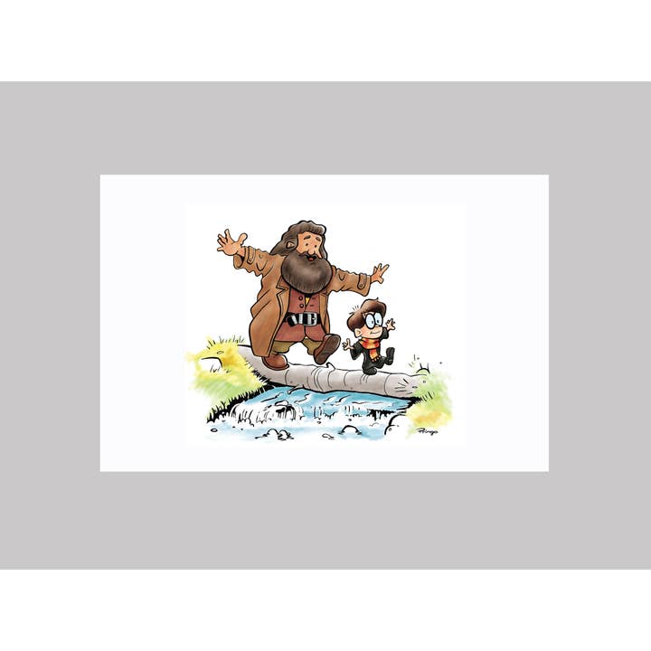 Harry Potter och Hagrid ”Kul dag ut” konsttryck för wholesale av Art of Pringo