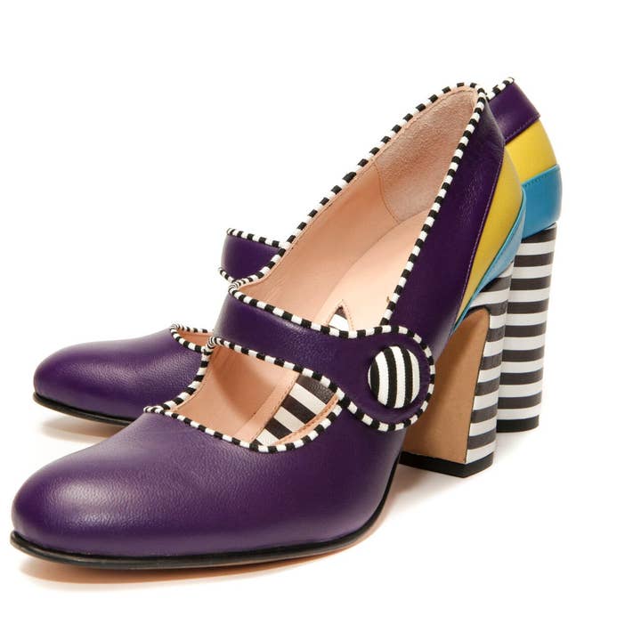 Pumps – Mary Janes – Purple for wholesale by Milenika shoes