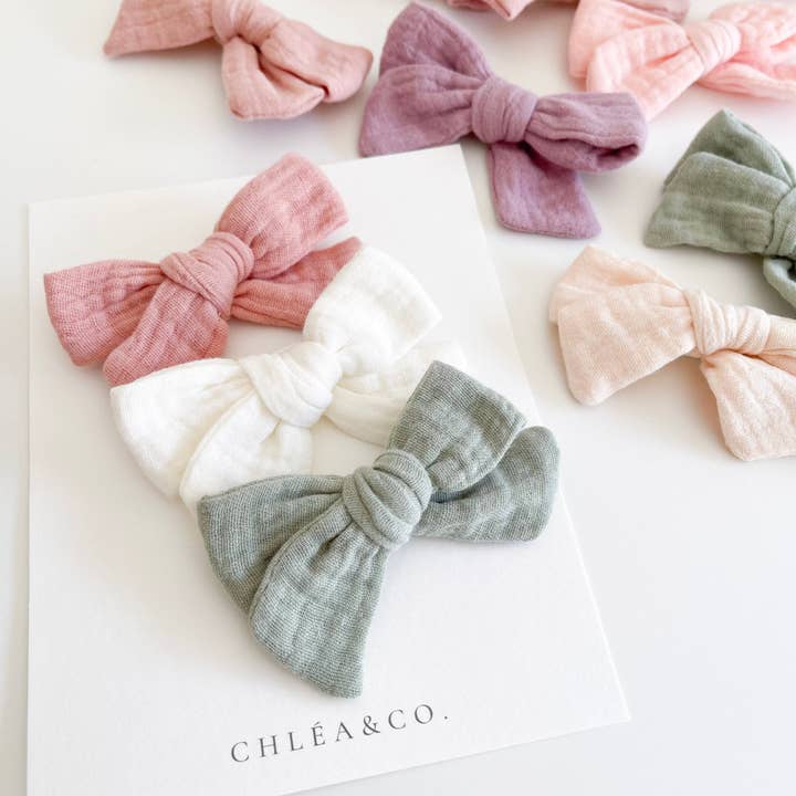 Jolene Muslin Bow for wholesale by Chlea & Co.