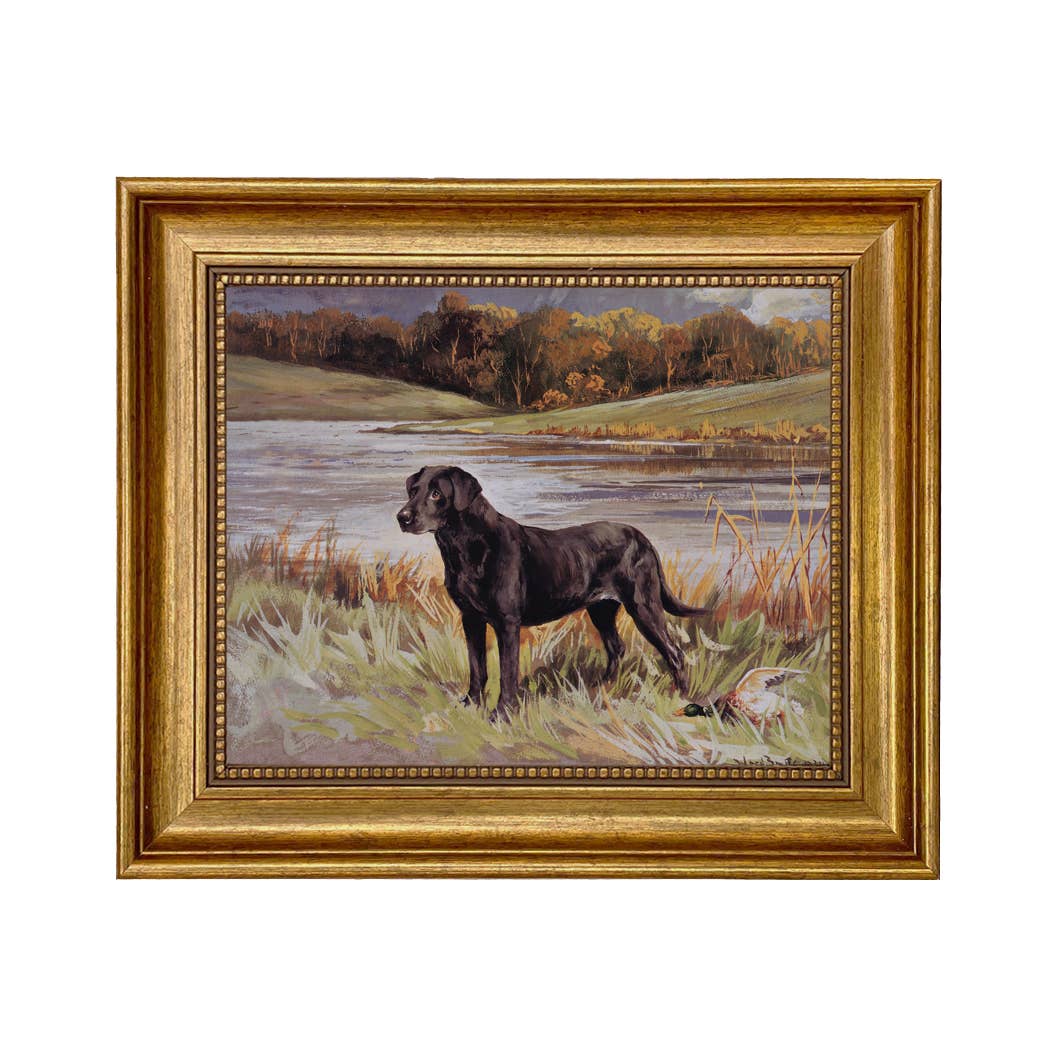 Madison Bay Co. - Historical Home Decor Reproductions - Wholesale Art Print - Labrador Retriever with Duck Framed Painting Print on Canvas1
