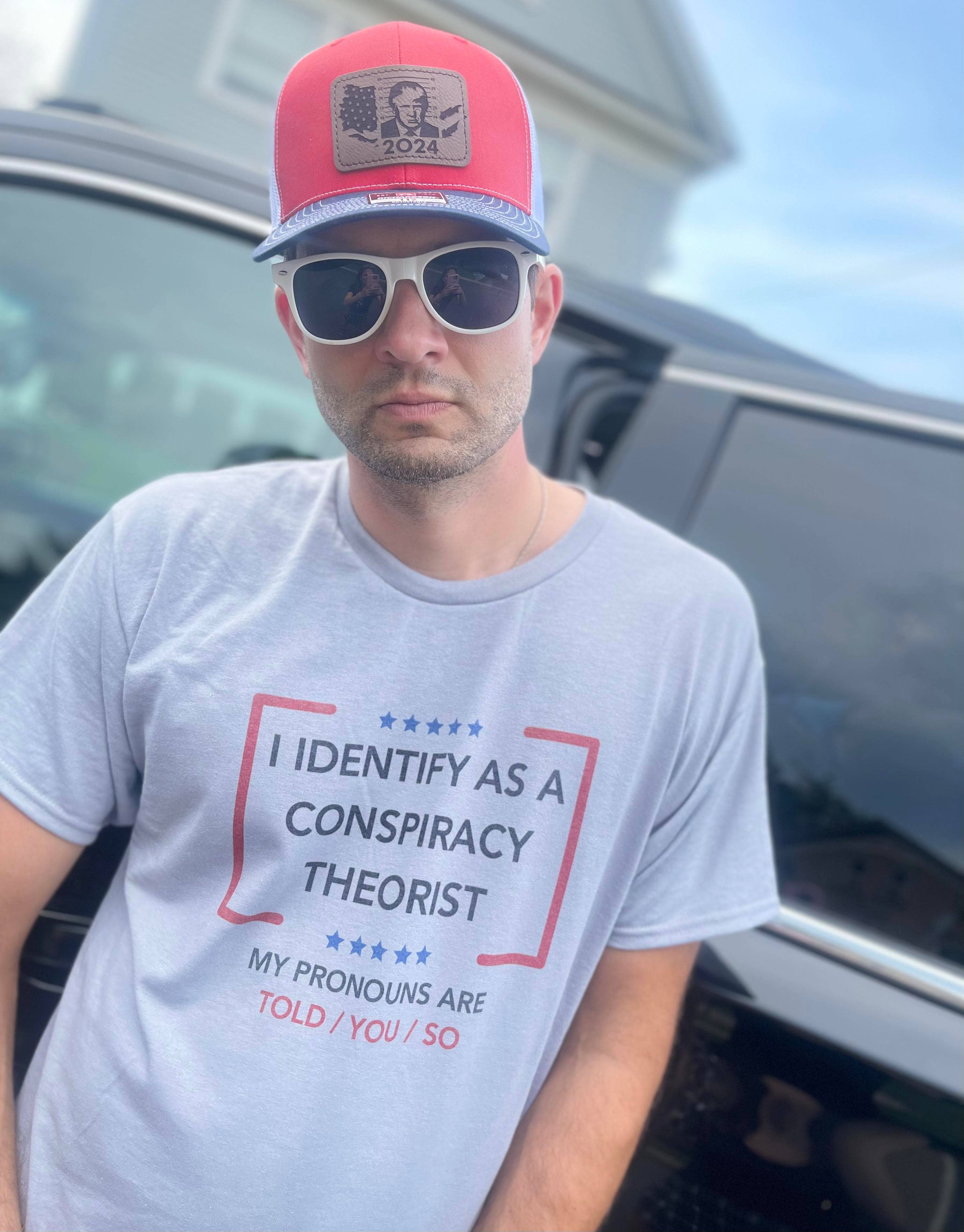 Lasting Impressions CT - Wholesale Screen Printed T-Shirt - Men's - Gravel Color 'Conspiracy Theory Prounouns Told You So' Tee0