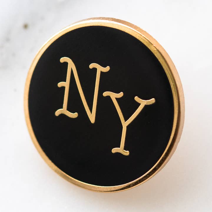 Round NY Pin for wholesale by Everyday Olive