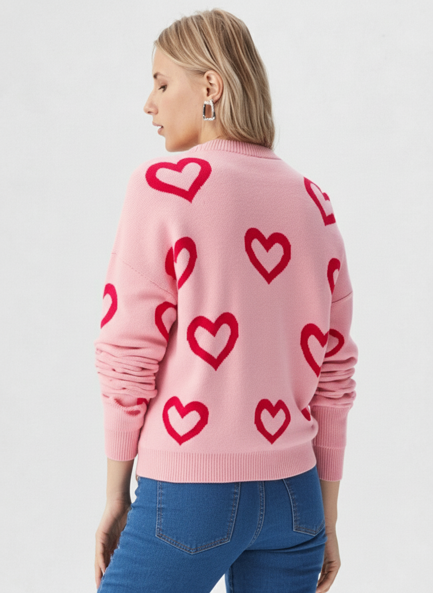 Miss Sparkling - Venta al por mayor Jersey de punto - Mujer - Jersey con estampado de corazones2