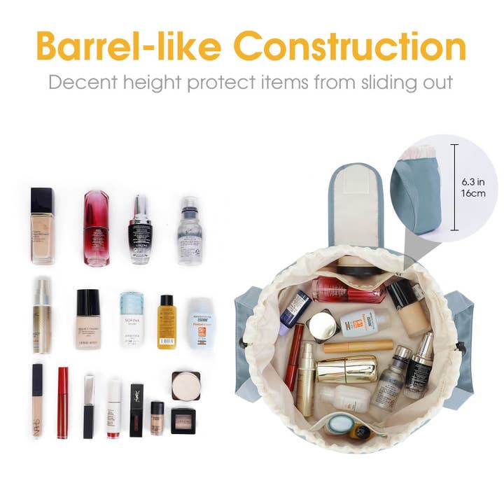 wandf - Wholesale Makeup/Cosmetic Bag - Barrel Drawstring Makeup Bag Large Cosmetic Toiletry Bags32