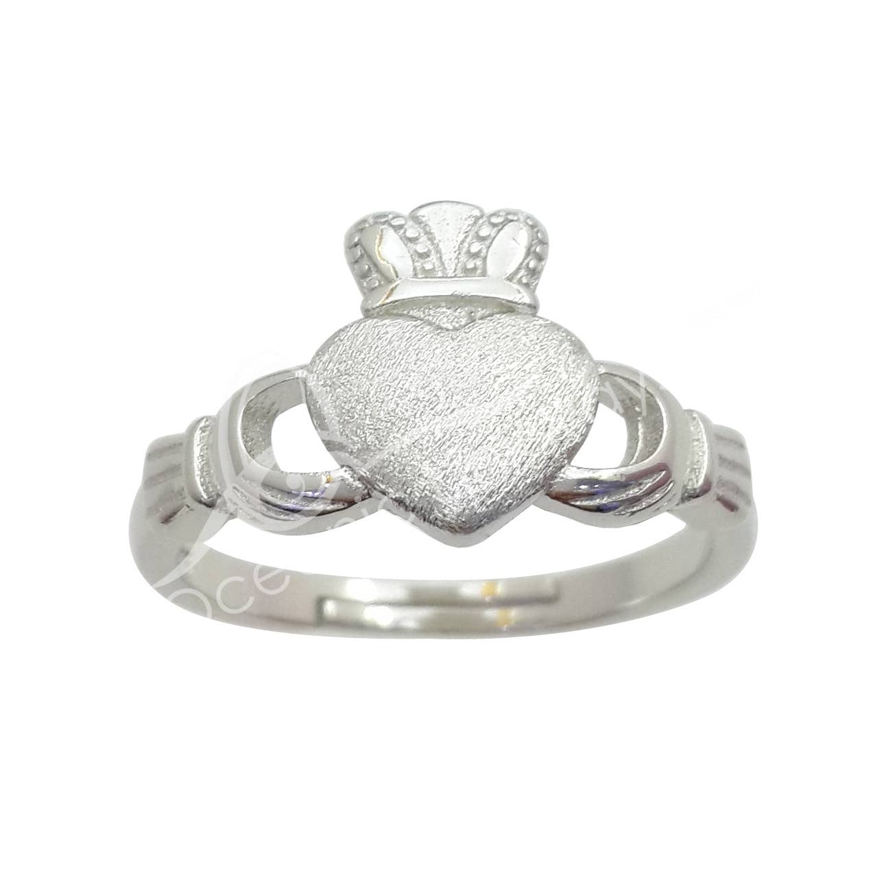 Oceanic Linkways Inc - Wholesale Band/Stacked Ring - (PC)STERLING SILVER - RING, ADJUSTABLE CLADDAGH 0.5"W