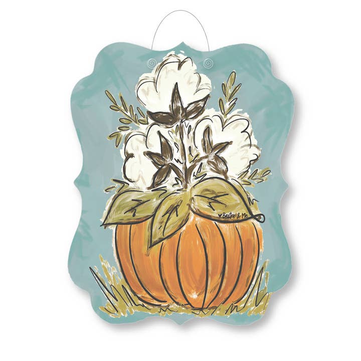 Baxter & Me - Wholesale Door Hanger - Cotton Pumpkin Door Hanger1