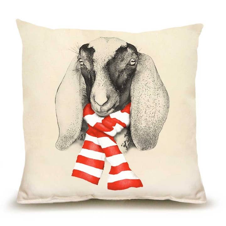 Goat with Scarf Medium Pillow for wholesale by Eric & Christopher
