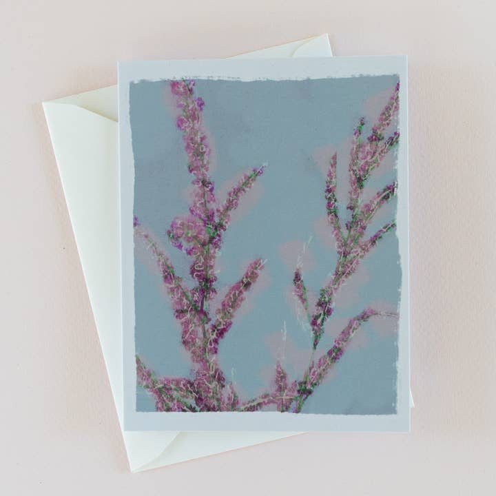 Gather Goods Co - Cards, Coasters, Tea Towels, Art, Mugs - Wholesale Everyday Greeting Card - Heather Blank Botanical Note Card