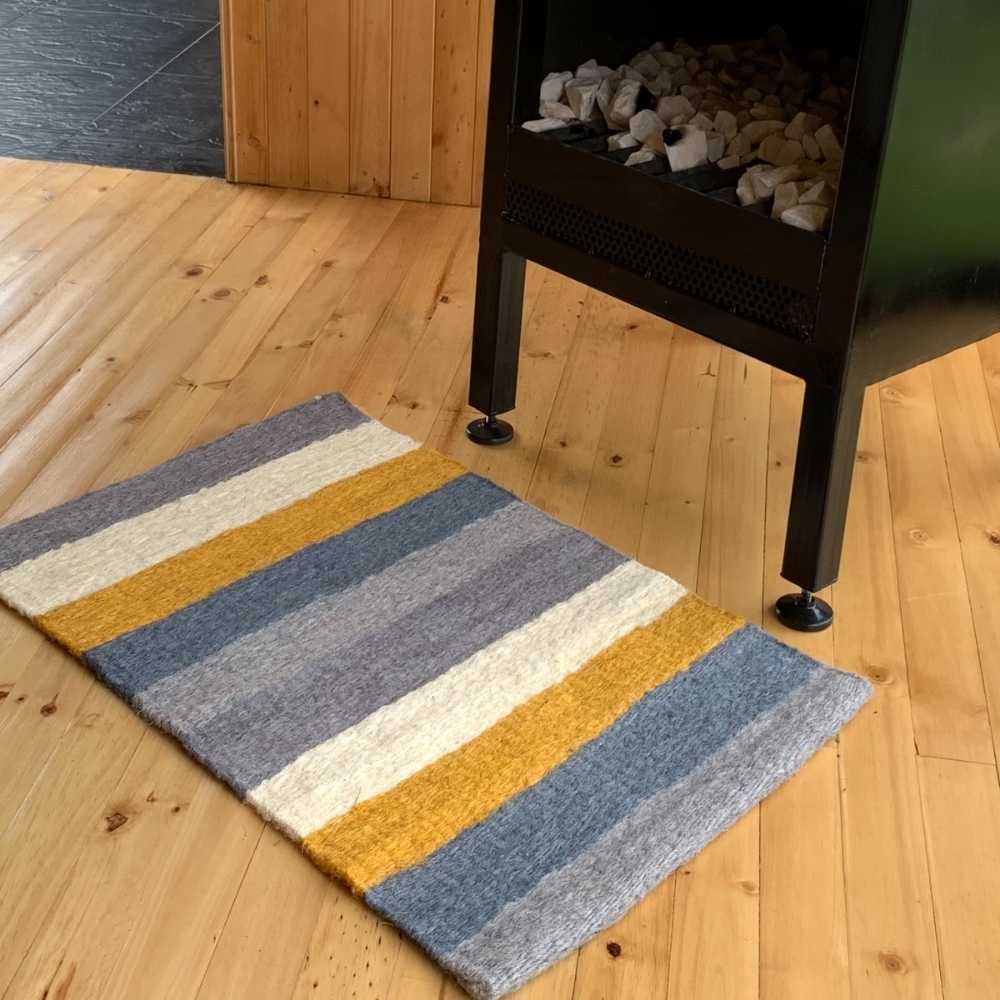 CoffeeRugs – wholesale Door mat – Gray & Yellow Stripes Indoor DoorMat5