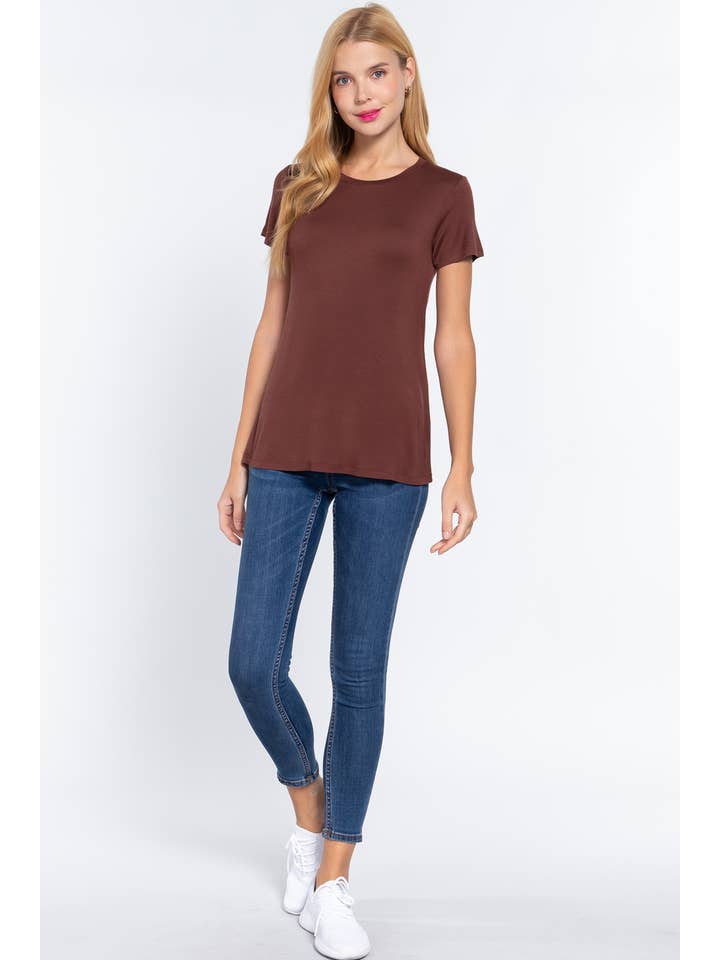 Active Basic | Active USA - Wholesale Knit Top - Women's - Short Sleeve Crew Neck Rayon Spandex Jersey Top28