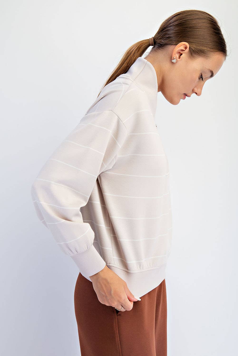 Rae Mode - Wholesale Jacket - Women's - MODAL SCUBA STRIPE V-NECK JACKET14