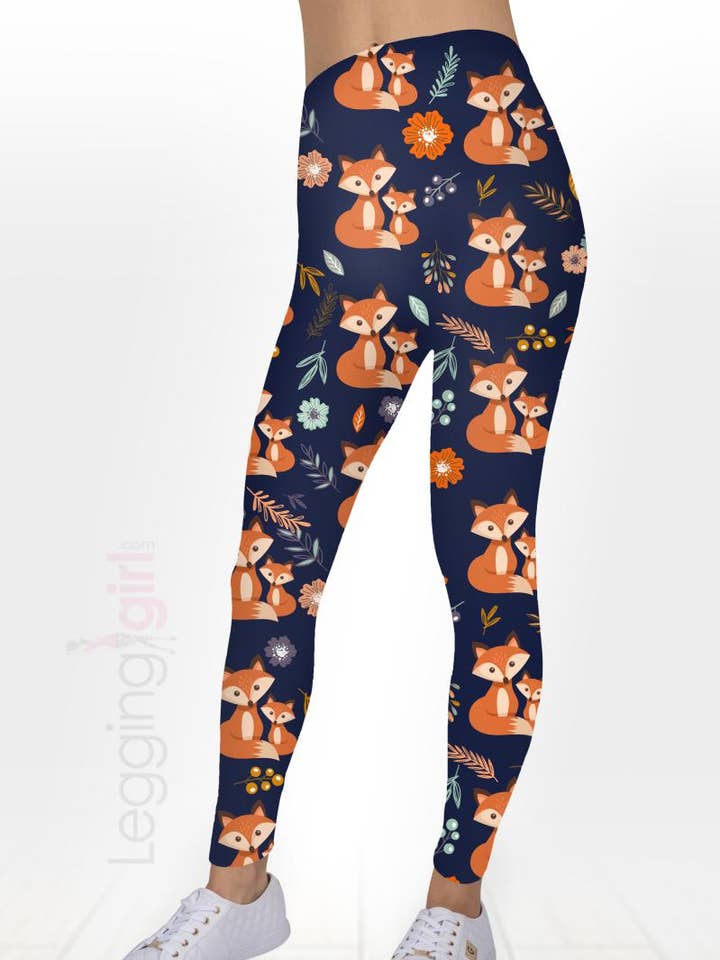 Leggings de moda exclusivos de Fox Family para mujer para venta al por mayor de LeggingGirl.com