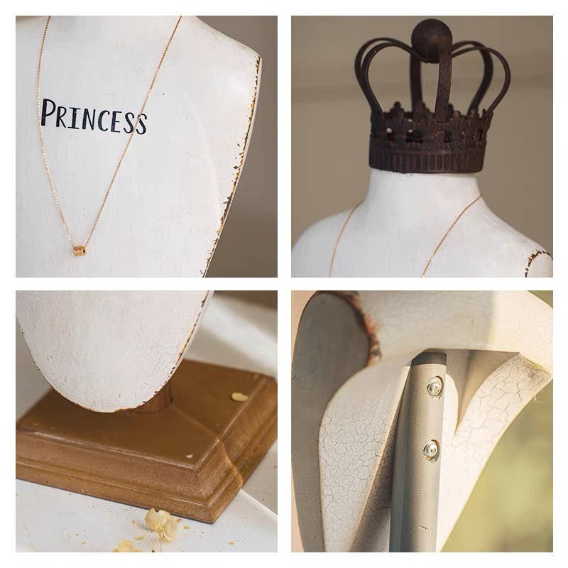 Vagabond Vintage - Wholesale Jewelry Stand & Display - RESIN NECK FORM WITH METAL CROWN2