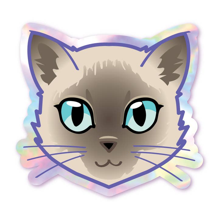Color Point Kitty - Holographic Cat Sticker for wholesale by Schlady