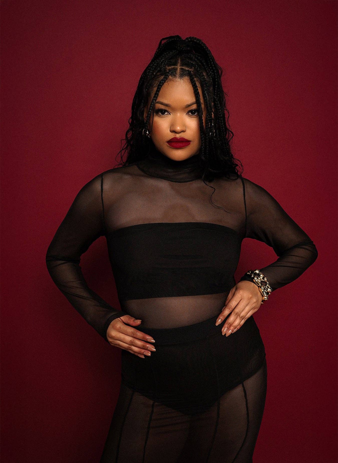 Black Virginia Mesh Bodysuit w. Bralette for wholesale on Faire0