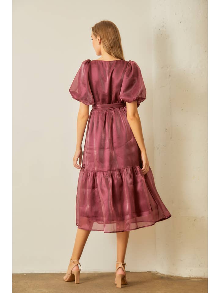 Polagram by Wellmade USA - Wholesale Dress - Women's - WRAP TEIRED MIDI DRESS3