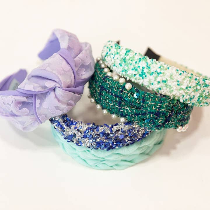 Headbands of Hope | One Purchased One Donated - Wholesale Fashion Headband - Women's - It Girl Headband Pearl - Green | Top Knot Headband