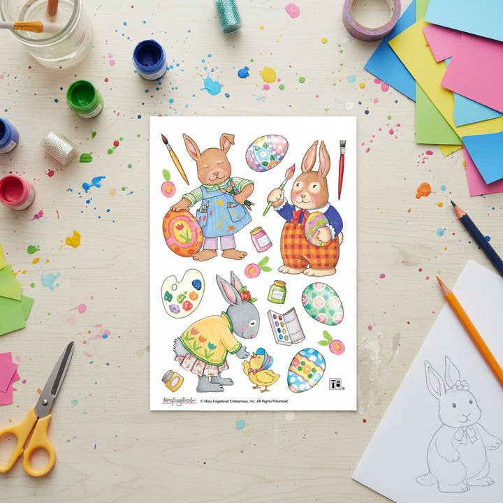 Mary Engelbreit Studios - Vente Autocollant - Feuille d'autocollants pour artistes de Pâques2