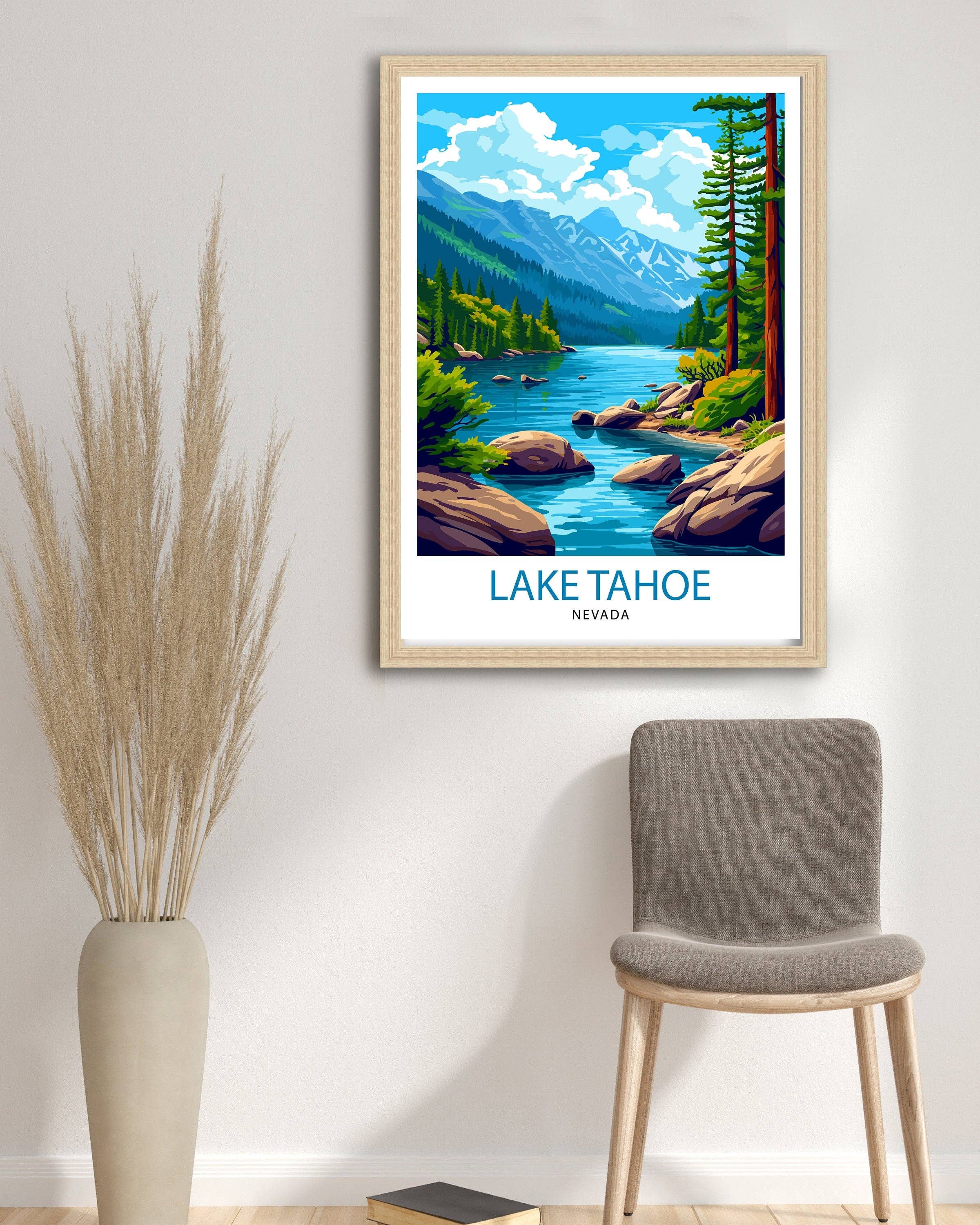 InkNPrintz – wholesale Art print – Lake Tahoe California Travel Poster Lake Tahoe3