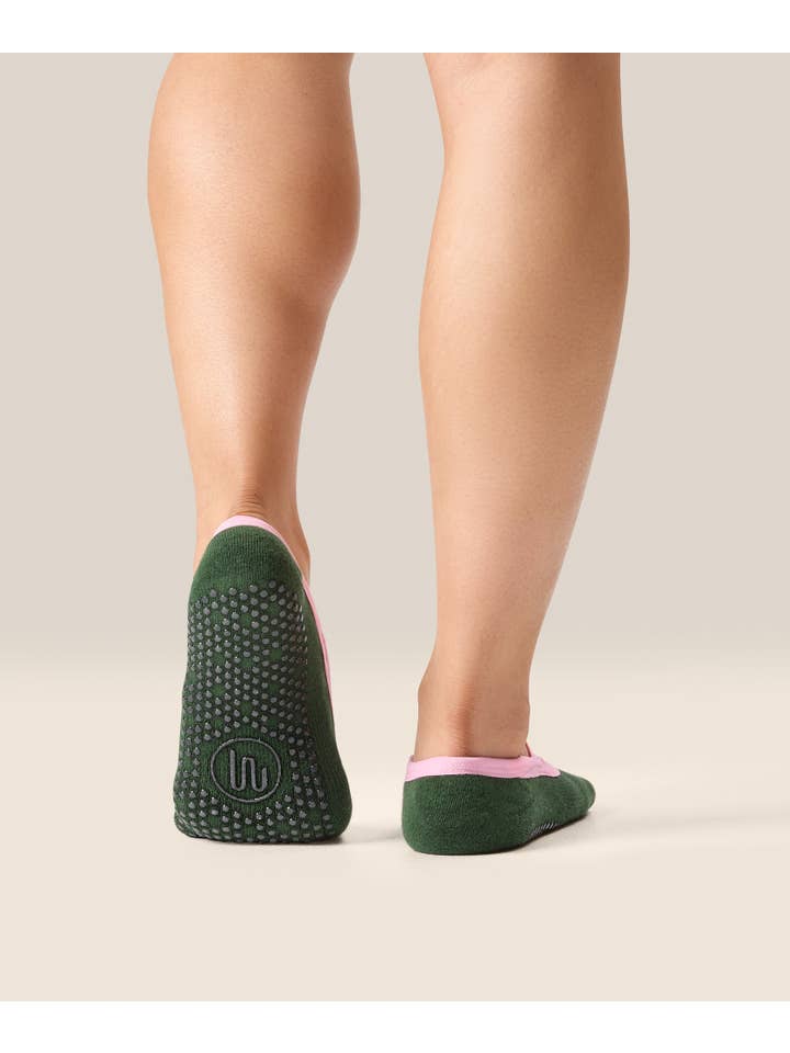MoveActive - Wholesale Socks – Women's - Ballet Non Slip Grip Socks - Salsa Verde1