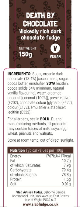 Slab Artisan Fudge – wholesale Fudge – Death By Chocolate Fudge Slab - Vegan3