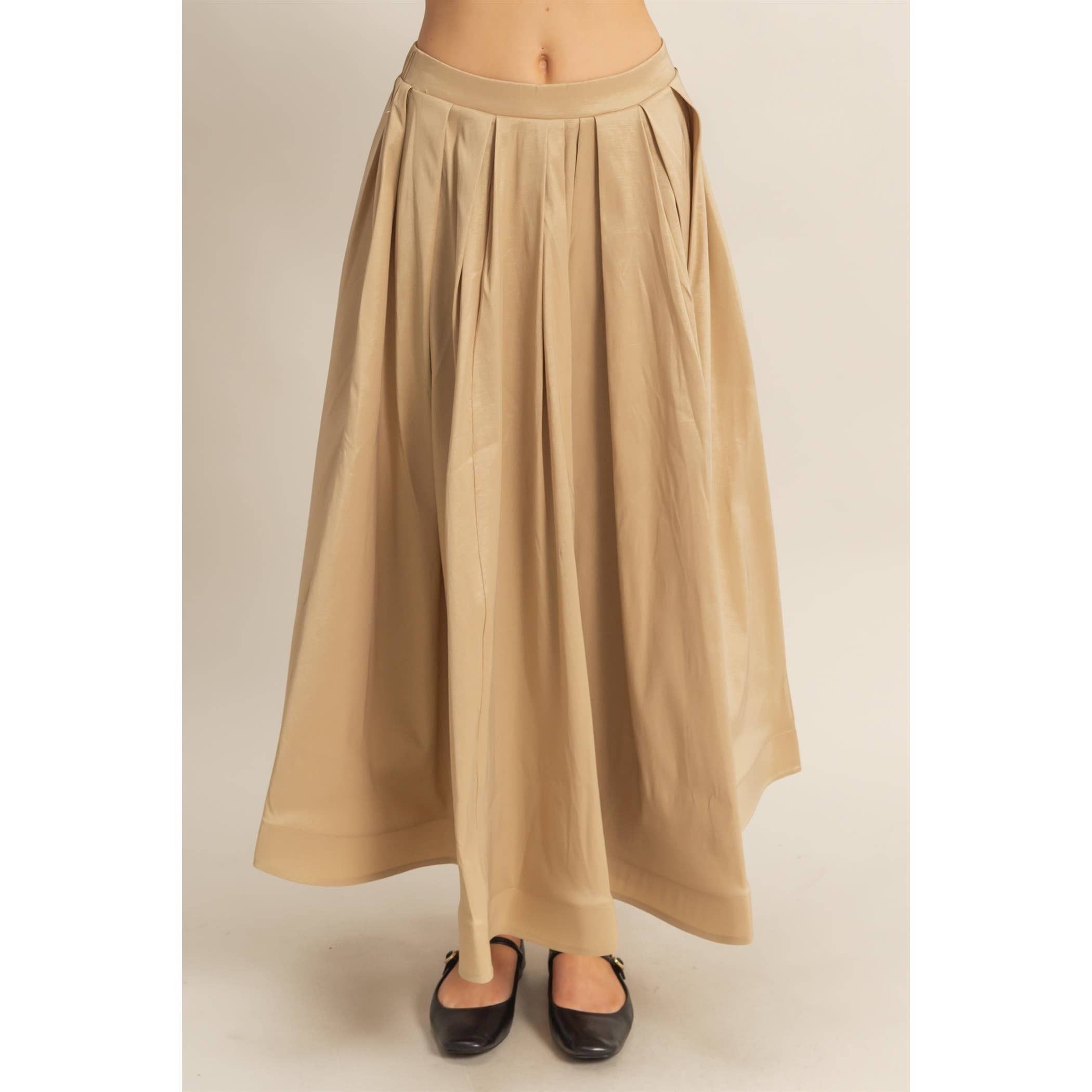 HYFVE - Vendita all'ingrosso Gonna - Donna - Gonna midi a pieghe classica a trapezio10