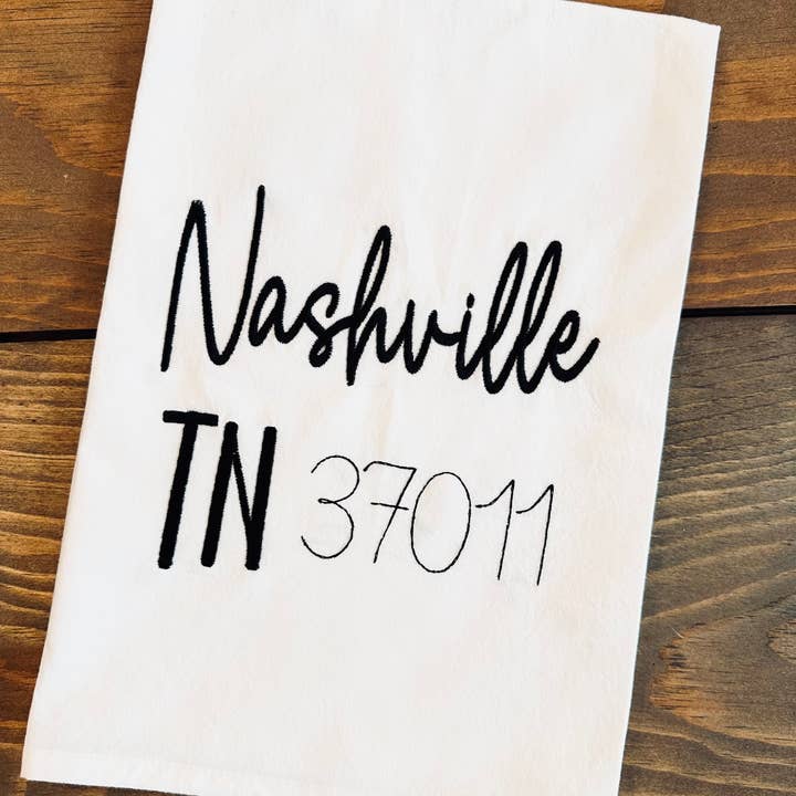 Toalha de chá de cidade bordada personalizada por atacado de Anne Van + Co