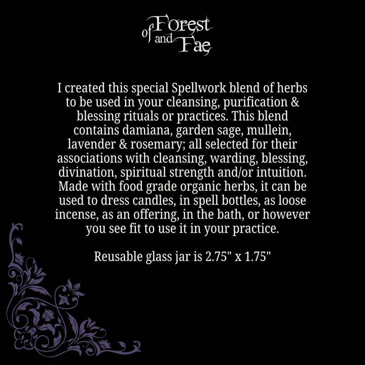 of Forest and Fae - Wholesale Meditation Supplies - Cleansing Spellwork Herb Blend • Blessing Herbs • Witchcraft