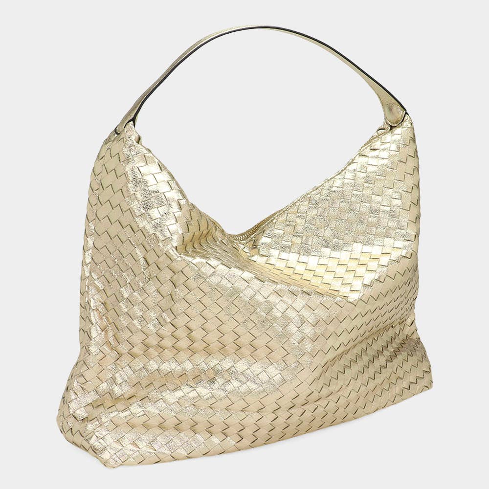 Sensibling Corp. - Vente Sac porté épaule – femme - Sac à bandoulière tressé en similicuir brillant1
