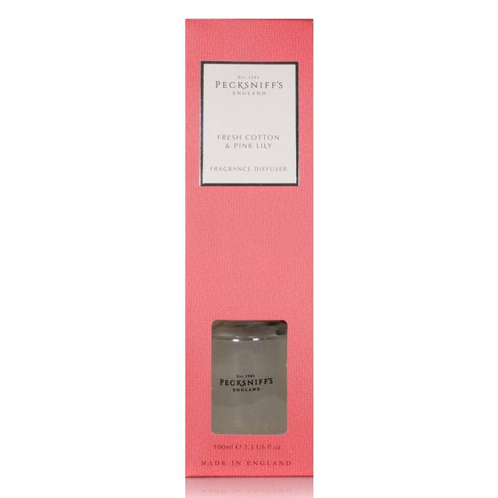 Prestige Beauty Boutique - Wholesale Reed Diffuser - Pecksniffs Fresh Cotton & Pink Lily Diffuser | 100ml/3.38 Fl Oz