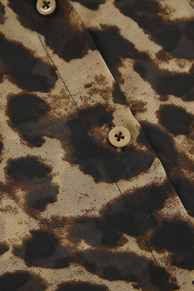 LEOPARD CWSPJ0073_LEOPARD PRINT LONG SLEEVE SHIRT SHORTS PAJAMAS SET for wholesale on Faire11