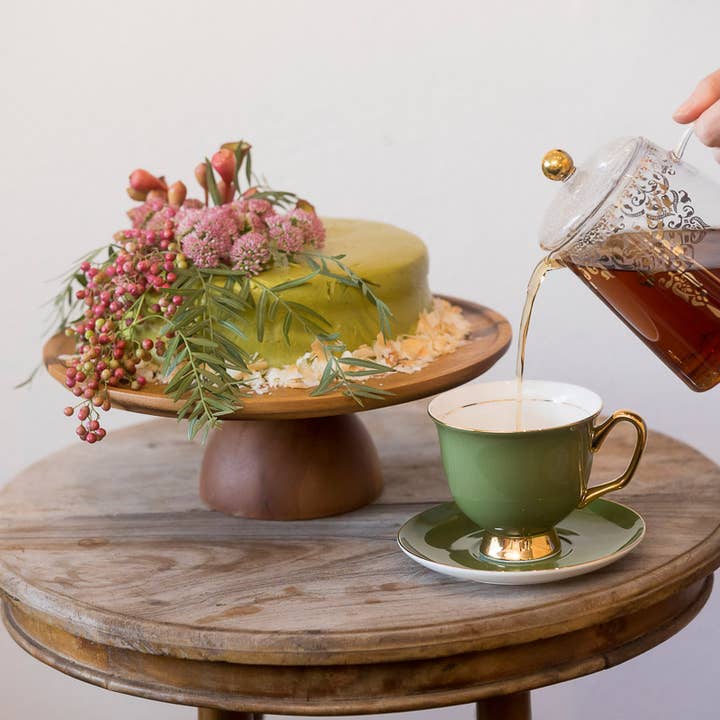 LyndalT - Wholesale Coffee/Tea Cup - XL Olive Green Teacup and Saucer - 375mL2