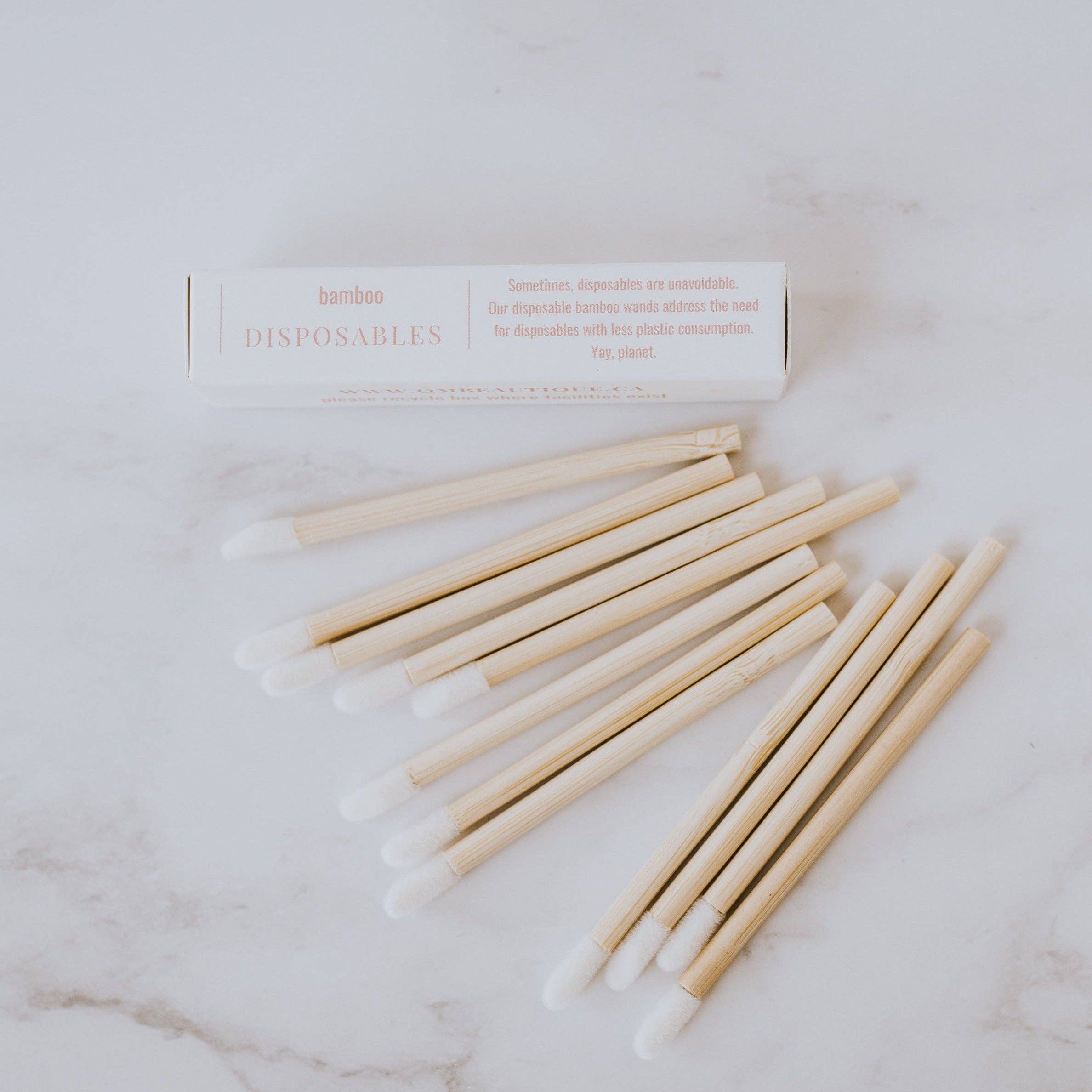 QMBeautique - Wholesale Eye Makeup Brush - Disposable Bamboo Flock Tip Applicators - Mini Pack5