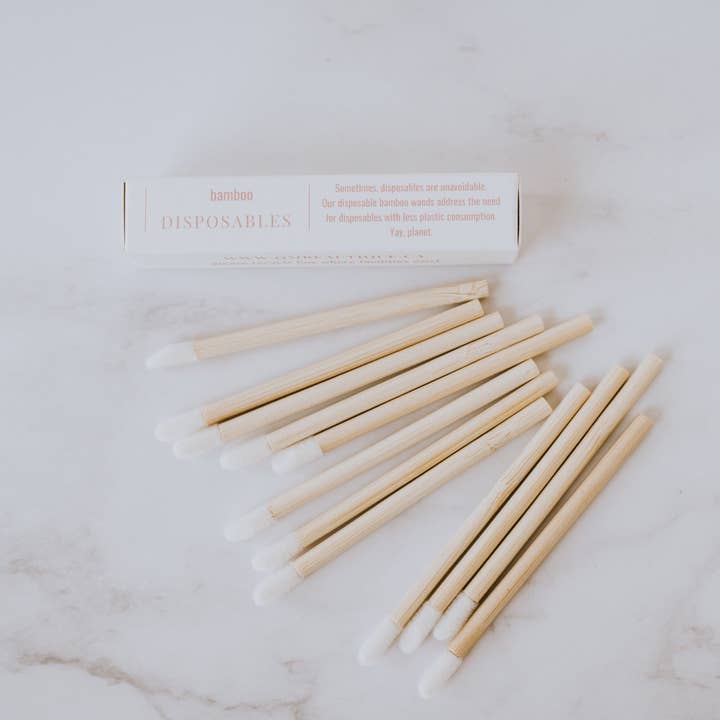 QMBeautique - Wholesale Eye Makeup Brush - Disposable Bamboo Flock Tip Applicators - Mini Pack5